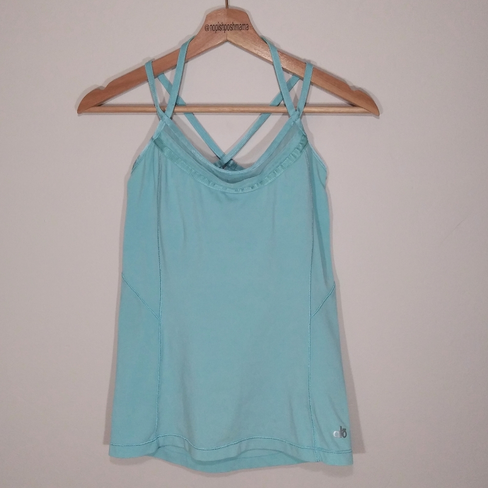 ALO Yoga CoolFit Tank Top Strappy Blue Small - Picture 1 of 10